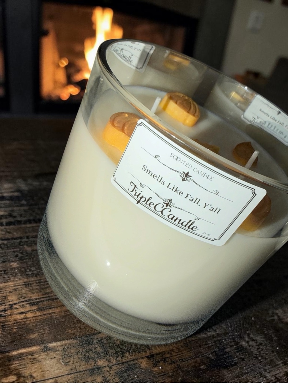 "Smells Like Fall, Y'all" Cream Scented Candle